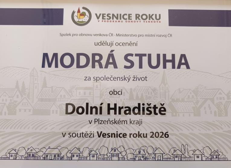 Vesnice roku 2026&nbsp;- modrá stuha